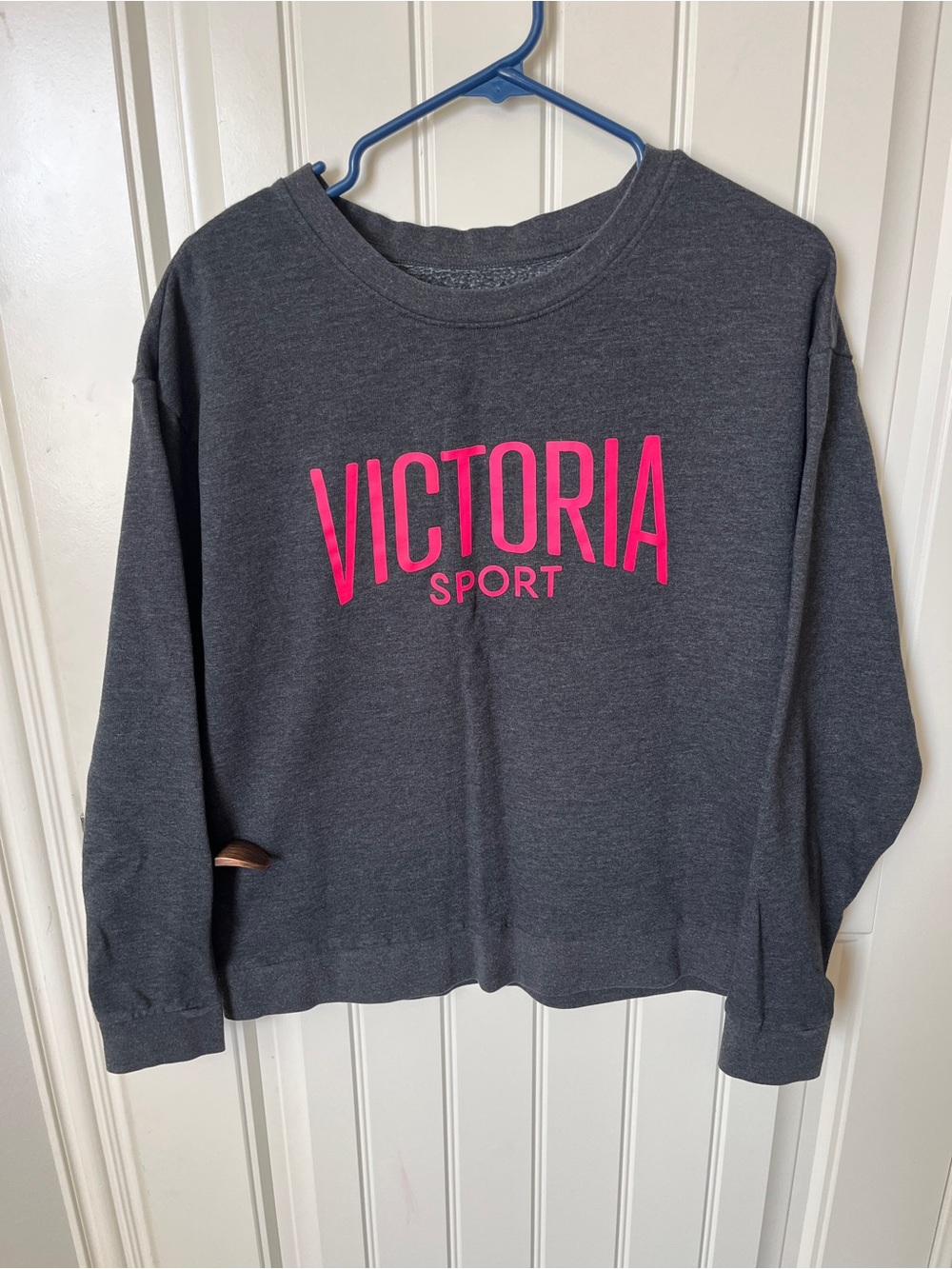 Victoria's Secret Charcoal Sweatshirt with Hot Pink Logo